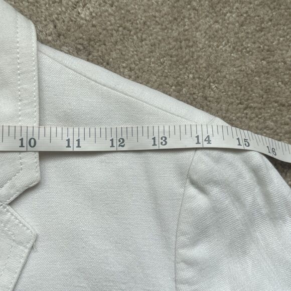 J Crew Schoolboy Blazer Size 4 White 100% Linen Jacket Academia Career Preppy - Picture 7 of 8